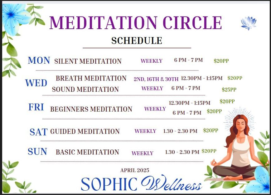 Meditation is a gift you can give yourself every day—a sacred pause that brings harmony to your mind, body, and spirit. As life gets busier, meditation becomes not just helpful, but essential. Let it be your anchor in the storm and your guide to inner peace.

Call to Action: Interested in learning meditation or joining a session? Visit Sophic Wellness at 107 Donnison St, Gosford, or call 0243 163 855.